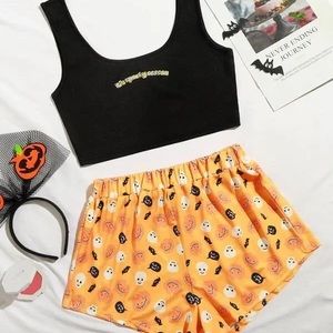 Two piece pj set halloween themed from shein
